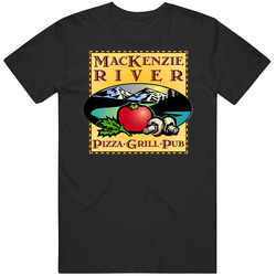 Mackenzie River Pizza Grill Pub Cool Pizzeria Restaurant Brand Logo Mens Soft Cotton Tee T Shirt