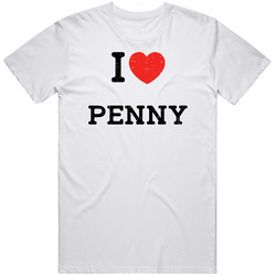 I Love Heart Penny First Name Worn Look Mens Soft Cotton Tee T Shirt