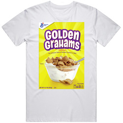 Golden Grahams Box Greatest Cereal Of All Time Breakfast Fan Foodie Mens Soft Cotton Tee T Shirt