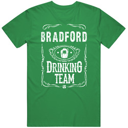 Bradford Irish Drinking Team Whiskey Beer Custom Name St Patricks Day Mens Soft Cotton Tee T Shirt