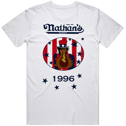 1996 Nathans Hot Dog Eating Contest Food Lovers Mens Soft Cotton Tee T Shirt