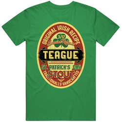 Teague Original Irish Stout Beer Label St Patricks Day Last Name Mens Soft Cotton Tee T Shirt