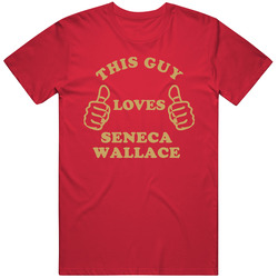 Seneca Wallace This Guy Loves Basketball Hockey Baseball Football Mens Soft Cotton Tee T Shirt