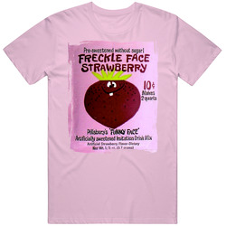 Pillbury's Funny Face Freckled Strawberry Drink Mix Retro Food Wrapper Worn Look Mens Soft Cotton Tee T Shirt