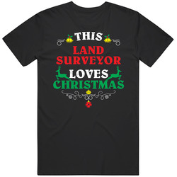 This Land Surveyor Loves Christmas Cool Custom Job Gift Mens Soft Cotton Tee T Shirt