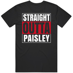Straight Outta Paisley England City Grunge Parody Mens Soft Cotton Tee T Shirt