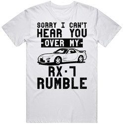2001 Mazda Rx-7 Can't Hear You Over My Car Rumble Worn Look Mens Soft Cotton Tee T Shirt