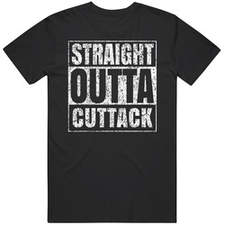 Straight Outta Cuttack India Distressed Look City Grunge Cool Mens Soft Cotton Tee T Shirt
