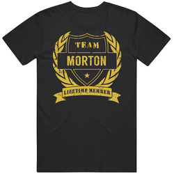 Team Morton Lifetime Member Last Name Surname Mens Soft Cotton Tee T Shirt