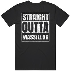 Straight Outta Massillon City Grunge Worn Look Parody Mens Soft Cotton Tee T Shirt
