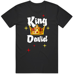 King David Crown First Name Personalized Mens Soft Cotton Tee T Shirt