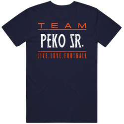 Live Love Football Domata Peko Sr. Denver Football Team Fan Mens Soft Cotton Tee T Shirt
