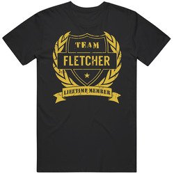 Team Fletcher Lifetime Member Last Name Surname Mens Soft Cotton Tee T Shirt