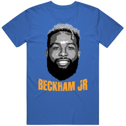 Odell Beckham Jr. Big Head Football Fan Blue Mens Soft Cotton Tee T Shirt