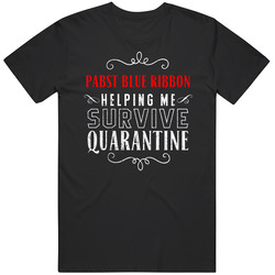 Pabst Blue Ribbon Helping Survive Quarantine Social Distance Drinking Party Mens Soft Cotton Tee T Shirt
