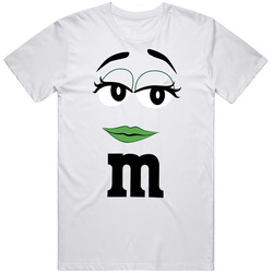 Green M&m Big Face Funny Halloween Mens Soft Cotton Tee T Shirt