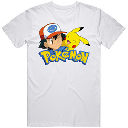 Pikachu Ash Ketchum Pokemon Kids Tv Show Cartoon Mens Soft Cotton Tee T Shirt