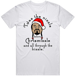 Twas The Nizzle Before Chrismizzle Funny Snoop  Santa Christmas Mens Soft Cotton Tee T Shirt