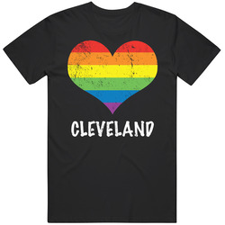 I Love Cleveland Pride Heart Gay Lesbian Lgbtq Mens Soft Cotton Tee T Shirt
