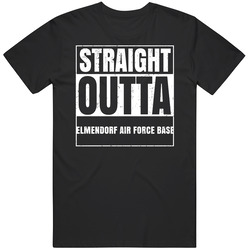 Straight Outta Elmendorf Air Force Base Alaska City Compton Parody Grunge Mens Soft Cotton Tee T Shirt