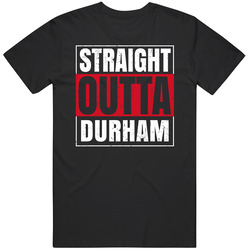 Straight Outta Durham England City Grunge Parody Mens Soft Cotton Tee T Shirt