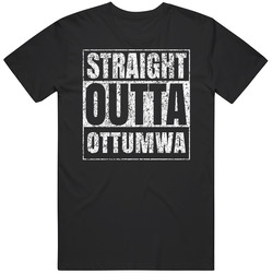 Straight Outta Ottumwa Distressed Look City Grunge Cool Mens Soft Cotton Tee T Shirt