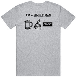 Gmc Simple Man Beer Pizza Car Logo Driving Fan Mens Soft Cotton Tee T Shirt