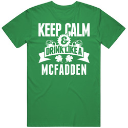 Mcfadden Keep Calm And Drink Like Last Name Irish Ireland St Patricks Day Mens Soft Cotton Tee T Shirt