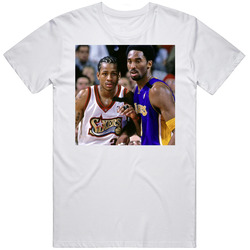 Allen Iverson Guarding Retro Basketball Photo Mens Soft Cotton Tee T Shirt