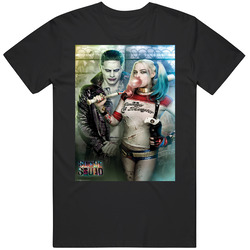 Joker And Harley Quinn The Happy Couple Suicide Squad Movie Mens Soft Cotton Tee T Shirt