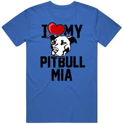 I Love My Pitbull Mia Cool Heart Pet Custom Dog Name Mens Soft Cotton Tee T Shirt