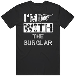 Im With Burglar Funny Stupid Couple Costume Halloween Mens Soft Cotton Tee T Shirt