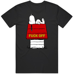Snoopy Fuck Off Parody Mens Soft Cotton Tee T Shirt