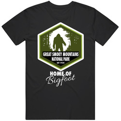 Great Smoky Mountains National Park Home Of Bigfoot Funny Adventure Seekers Mens Soft Cotton Tee T Shirt