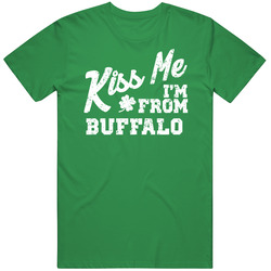 Buffalo New York Kiss Me I'm From City Irish St Patricks Day Pub Crawl Mens Soft Cotton Tee T Shirt