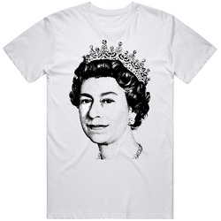 Queen Elizabeth Ii Black And White Portrait Mens Soft Cotton Tee T Shirt