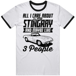 Corvette Stingray All I Care About Is Maybe 3 People Worn Look Mens Soft Cotton Tee T Shirt