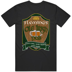 Fleming's Ole Irish Pub Good St Patricks Day Drinking Surname Mens Soft Cotton Tee T Shirt
