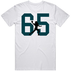Lane Johnson # 65 Silhouette Player Philadelphia Football Sports Fan Mens Soft Cotton Tee T Shirt