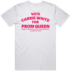Vote Carrie White For Prom Queen Ewen Highschool 1976 Movie Mens Soft Cotton Tee T Shirt