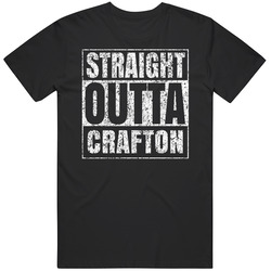 Straight Outta Crafton Distressed Look City Grunge Cool Mens Soft Cotton Tee T Shirt