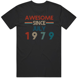 Awesome Since July 1979 Cool Birthdate Mens Soft Cotton Tee T Shirt