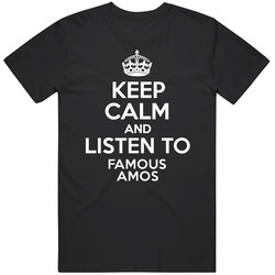 Keep Calm And Listen To Famous Amos Radio Program Mens Soft Cotton Tee T Shirt