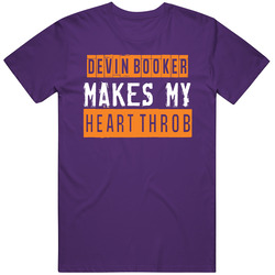 Devin Booker Makes My Heart Throb Phoenix Basketball Player Cool Fan Mens Soft Cotton Tee T Shirt