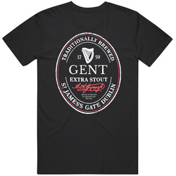 Gent Irish Beer Label St Patricks Day Guinness Parody Grunge Mens Soft Cotton Tee T Shirt