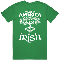 Grown In America With Irish Roots St Patricks Day Mens Soft Cotton Tee T Shirt