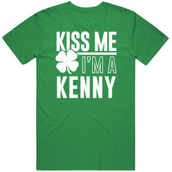 Kenny Kiss Me Im Irish Parody Custom Last Name St Patricks Day Mens Soft Cotton Tee T Shirt