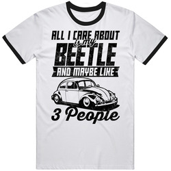 Volkswagen Beetle All I Care About Is Maybe 3 People Worn Look Mens Soft Cotton Tee T Shirt