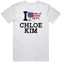 Chloe Kim Snowboarding I Heart Love Usa Winter Olympic Athlete Fan Mens Soft Cotton Tee T Shirt