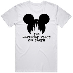 The Happiest Place On Earth Disneyland Most Memorable Ad Slogan Mens Soft Cotton Tee T Shirt